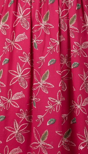 Fuchsia Floral Print Gathered Midi Dress.