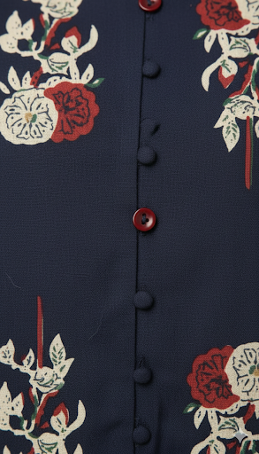 Navy Blue Red Floral Maxi Dress