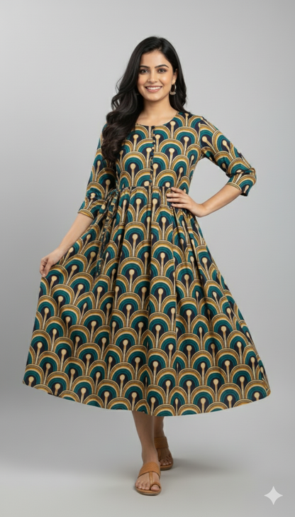 Art Deco Print Kurta