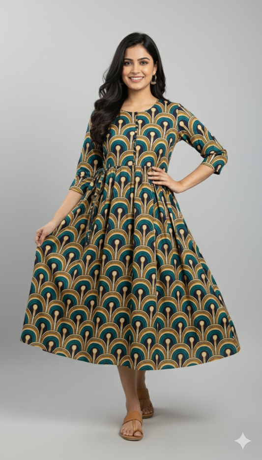 Art Deco Print Kurta