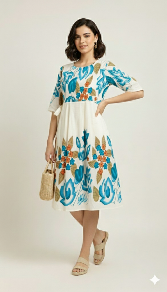 Retro Inspired Floral A line dress