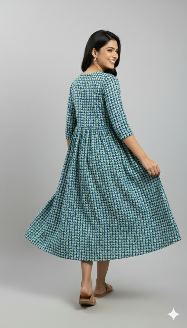 Geometric Triang Print Kurta