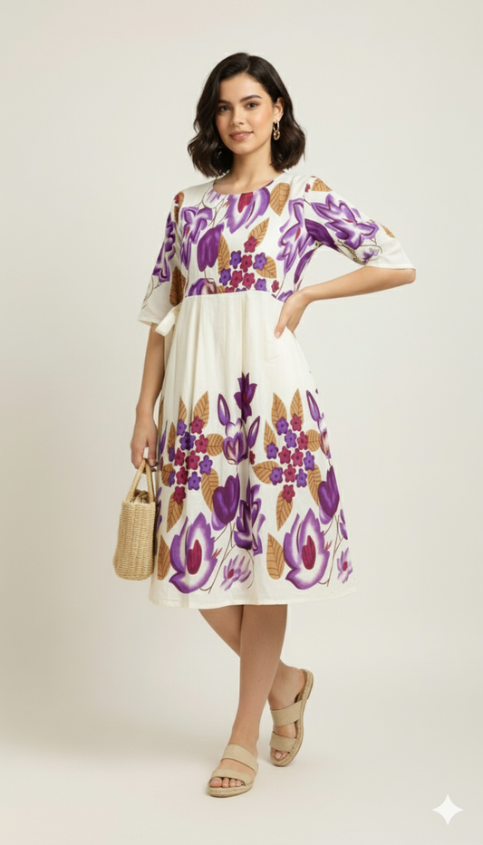 Retro Inspired Floral A line dress