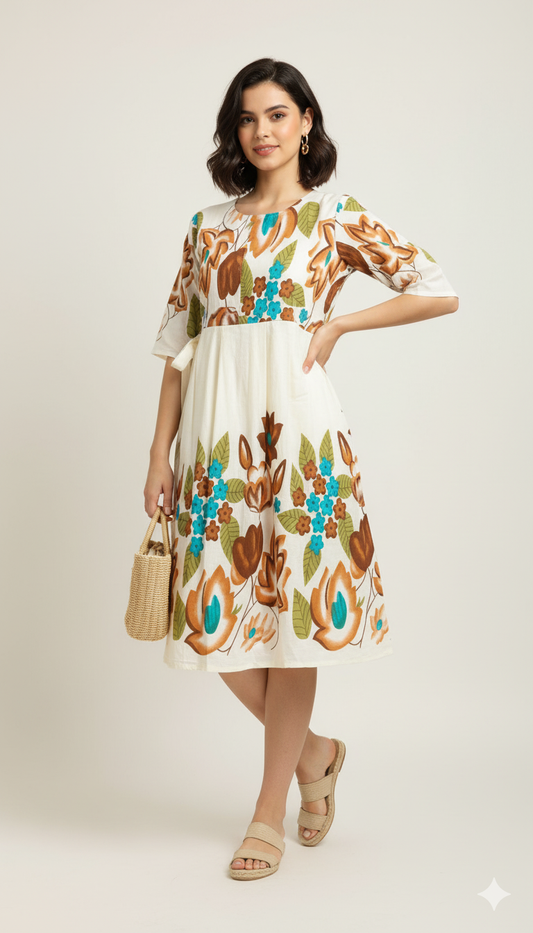 Retro Inspired Floral A line dress