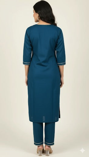 Jaipuri Block-Print Straight Kurta Set