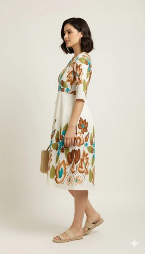 Retro Inspired Floral A line dress
