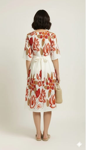 Retro Inspired Floral A line dress