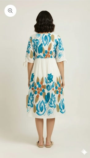 Retro Inspired Floral A line dress