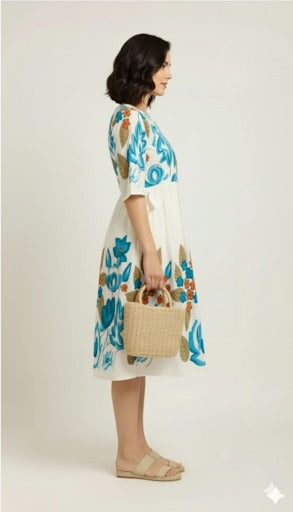 Retro Inspired Floral A line dress