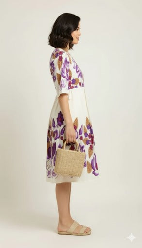 Retro Inspired Floral A line dress