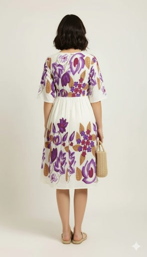 Retro Inspired Floral A line dress
