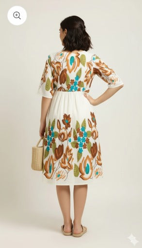 Retro Inspired Floral A line dress